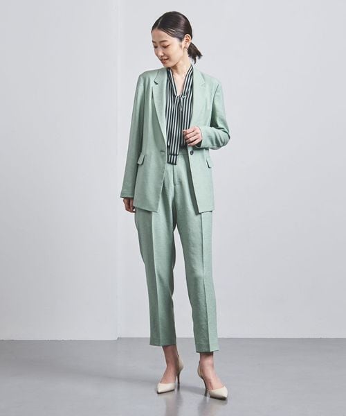 UNITED ARROWS TA/P タック テーパード パンツ B ライム