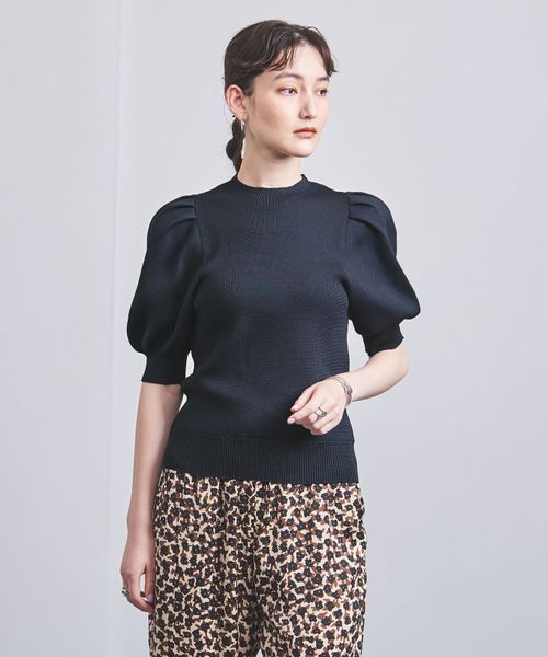 UNITED ARROWS>P パフスリーブ 5分袖 ニット W † 超特価セール 【新品】UNITEDARROWSユナイテッドアローズパフスリーブ5分袖 ニット ニット/セーター