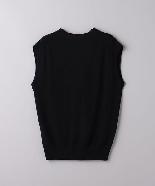 BEAUTY&YOUTH UNITED ARROWS フロントボタンニットベスト フロントボタン Vネック ニットベスト -ウォッシャブル