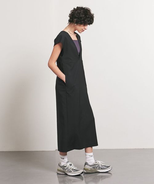 TO UNITED ARROWS＞Vネック バックスリット ワンピース