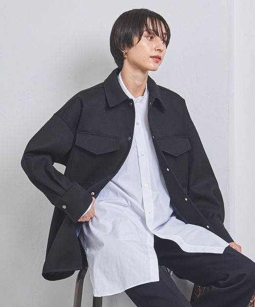 wool shirt blouson coat