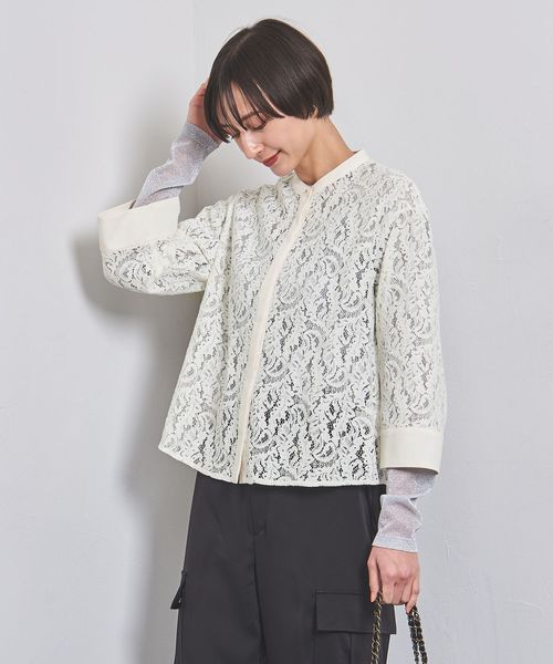 UNITED ARROWS】レースコンビブラウス