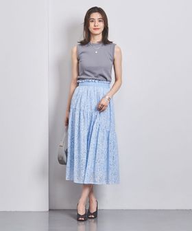 オパールプリント ティアードスカート 