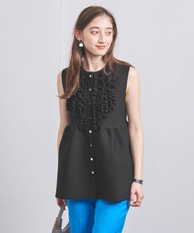 ユナイテッドアローズ　ミニフリルニットベスト　ネイビー UNITED ARROWS（ユナイテッドアローズ）の「P ミニフリル ニット