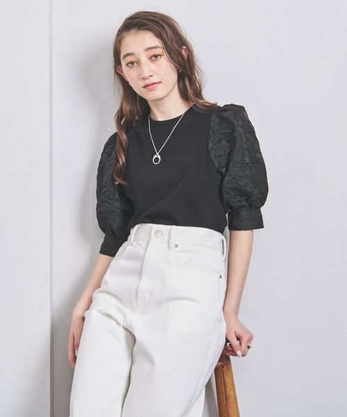 新品タグ付き　UNITED ARROWS ジャカード コンビパフスリーブニット ジャカード コンビ パフスリーブ ニット
