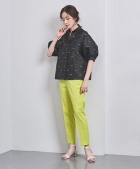 カットジャカード バルーンスリーブ ブラウス