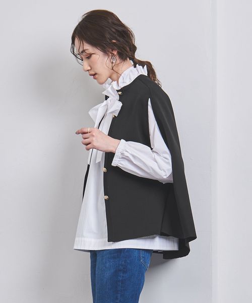 新品未使用　ユナイテッドアローズ　ニットケープ　カーディガン　ホワイト 新品未使用】UNITED ARROWS ユナイテッドアローズケープ
