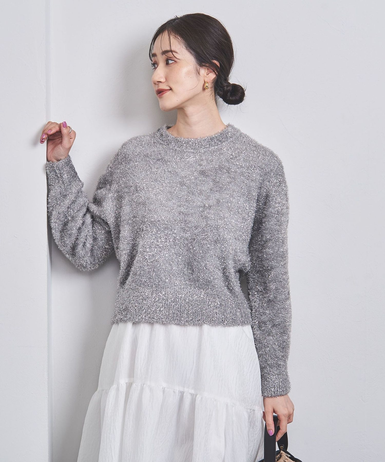 INSCRIRE アンスクリア　ラメニットセーター グリッタークルーネックニット INSCRIRE(アンスクリア) 22AW ラメニットセーター グリッター