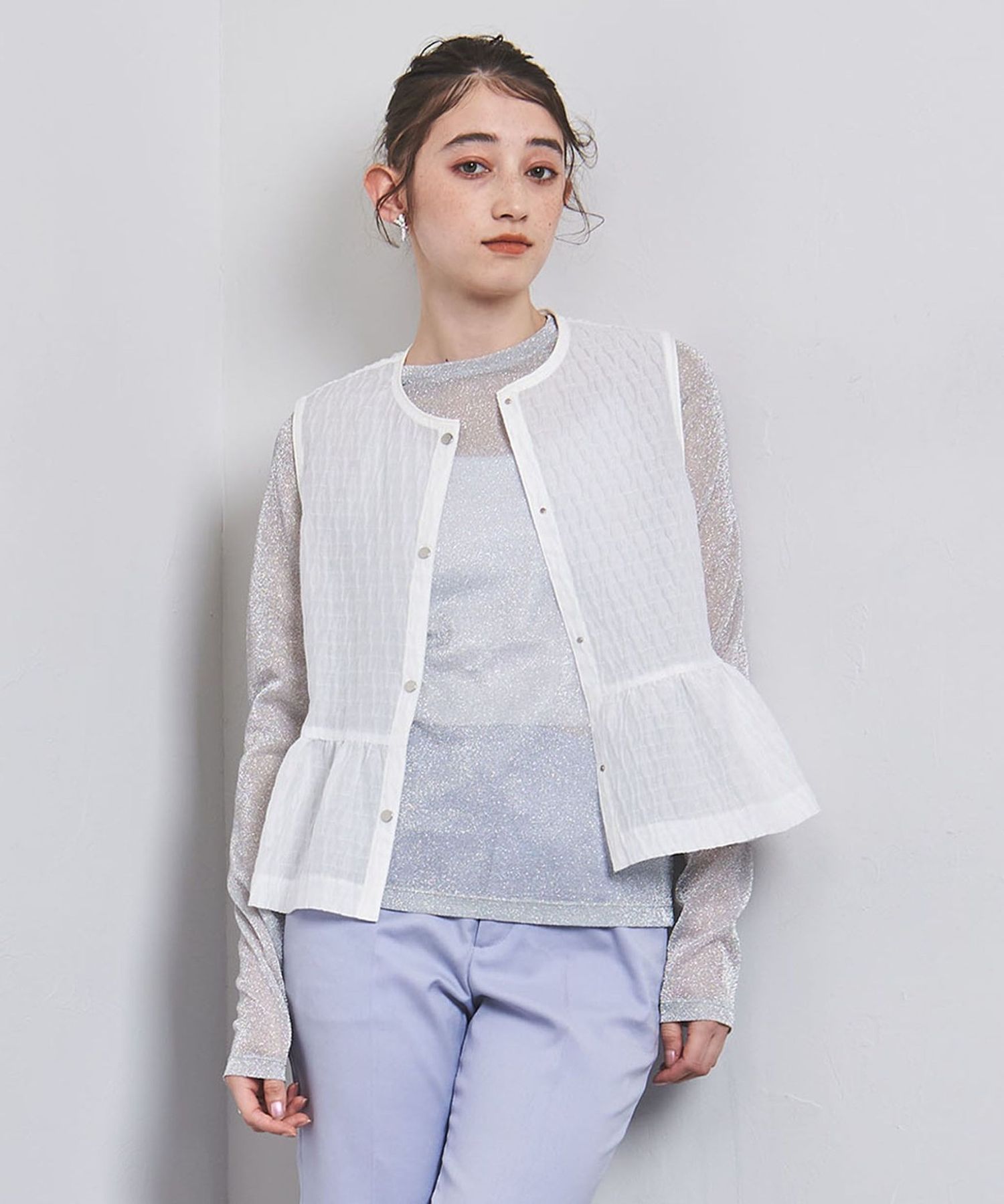 ま*ん様 新品タグ付き★UNITED ARROWS エアリードットジャカードベス エアリー ドットジャカード ベスト