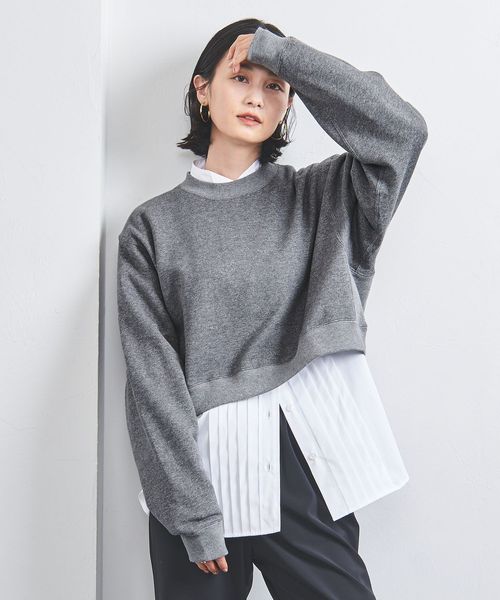 HYKE＞クロップド スウェット