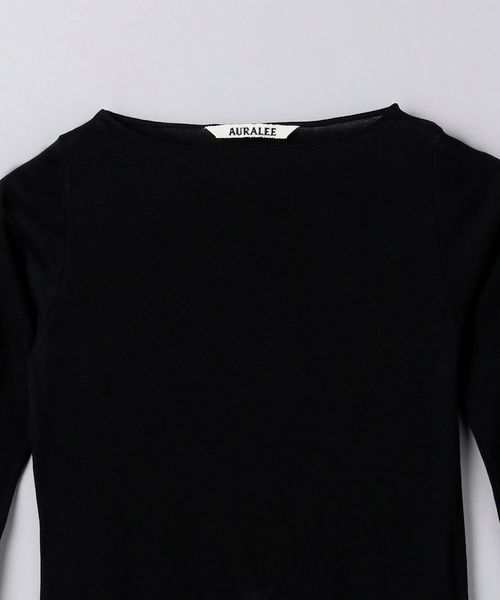 AURALEE シアーリブ ボートネック Tシャツ　ブラック 1500024F0586_m1_a020.jpg