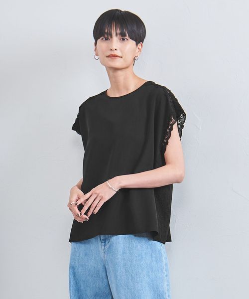 Yohji Yamamoto +NOIR レース ブラウス フレンチスリーブ フレンチスリーブレースブラウス | Northmall（ノースモール
