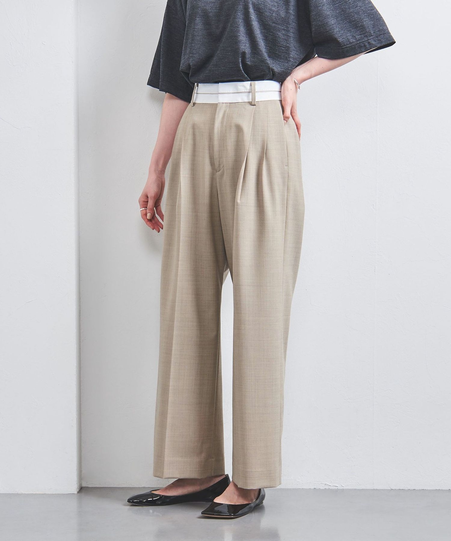 BONOTTO 2タックワイドパンツ