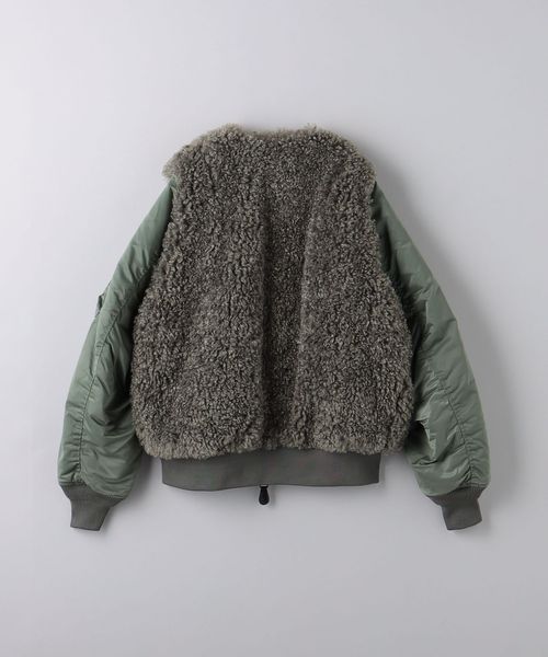 HYKE 24AW FAUX SHEARLING MA-1 1 オリーブ