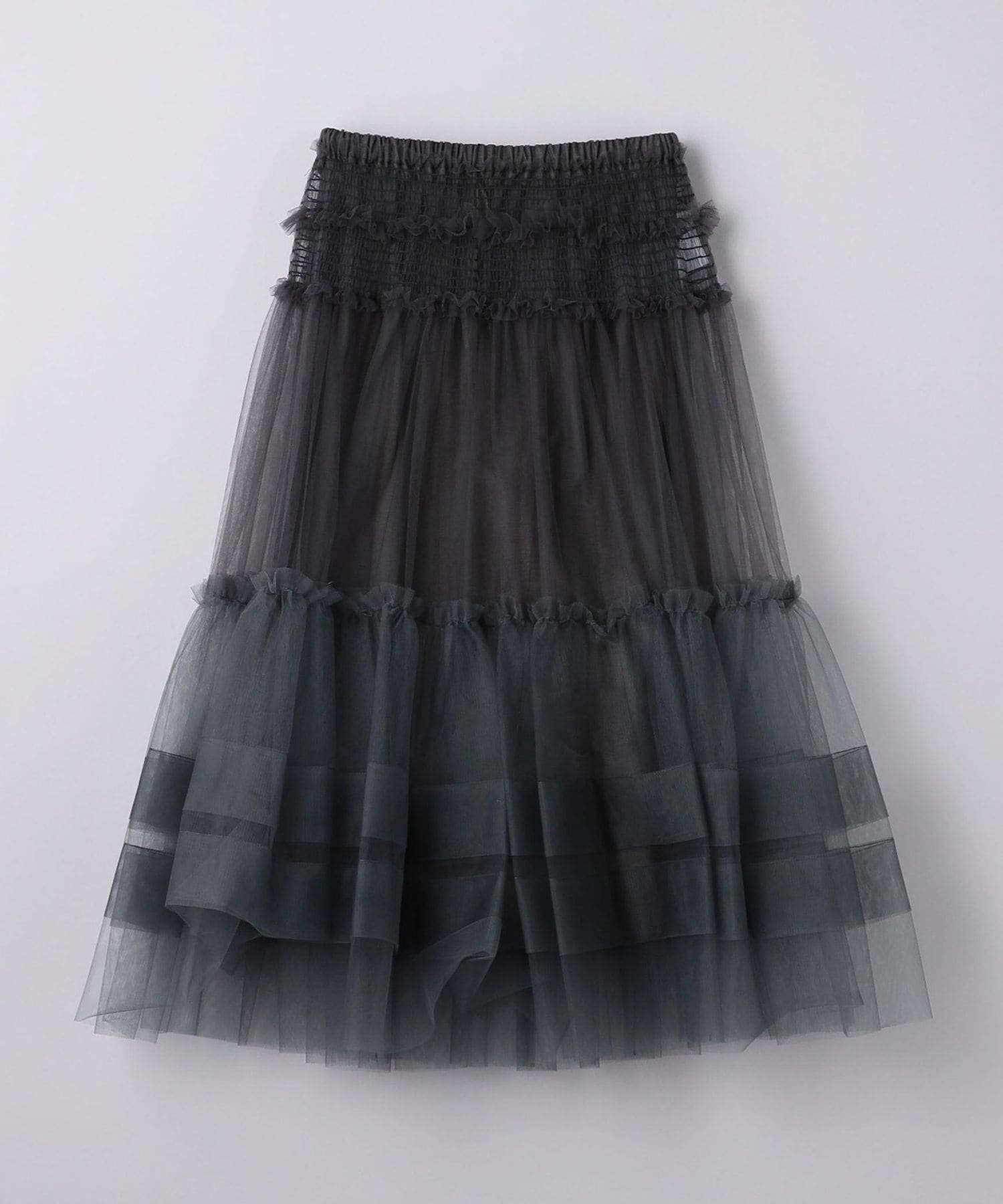 チカキサダ 24SS ボリューム チュールスカート アシンメトリー ベージュ 1 チカキサダ 24SS ボリューム チュールスカート アシンメトリー