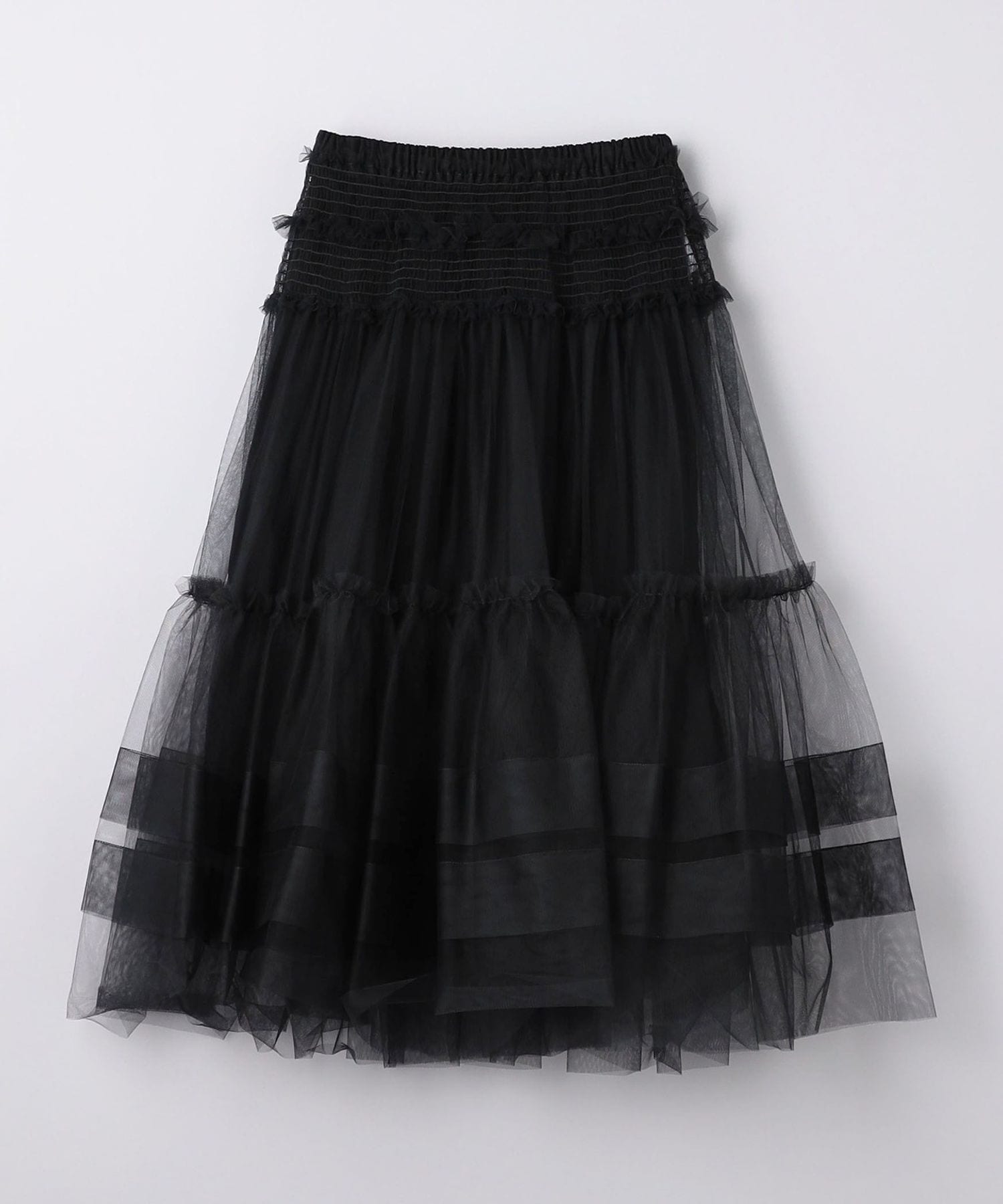 チカキサダ 24SS ボリューム チュールスカート アシンメトリー ベージュ 1 チカキサダ 24SS ボリューム チュールスカート アシンメトリー