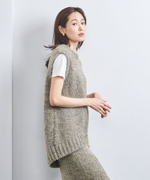 別注CINOHラメニットスカートunited LOVE project 2024 別注】＜CINOH＞ラメ ニットベスト GOLD―united LOVE project 2024
