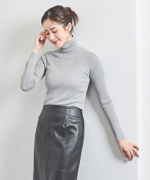 UNITED ARROWS/シルクリブ タートルネック ニット/ニット / セーター