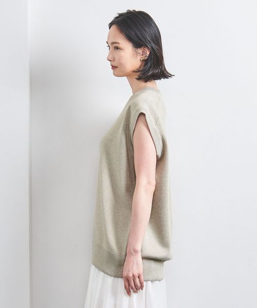ラメ ノースリーブ スウェット ニット