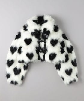 VIVIANO/＜VIVIANO＞フェイクファー ハート ジャケット/その他コート / ブルゾン