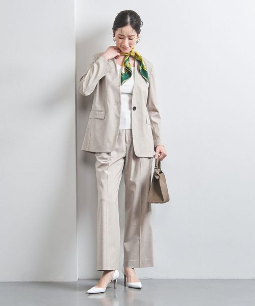 美品ユナイテッドアローズRIOPELE ノーカラー ジャケット&ストレートパンツ 美品ユナイテッドアローズRIOPELE ノーカラー ジャケット