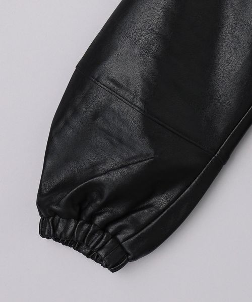 Marilyn Moon＞ヘムプリーツ レザーライク ブルゾン