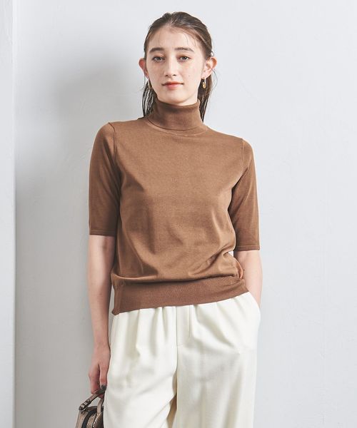 31441　ユナイテッドアローズ　レディース　タートルニット　マスタード　Ｍ UNITED ARROWS LTD. OUTLET｜ボールド アゼ タートルネック
