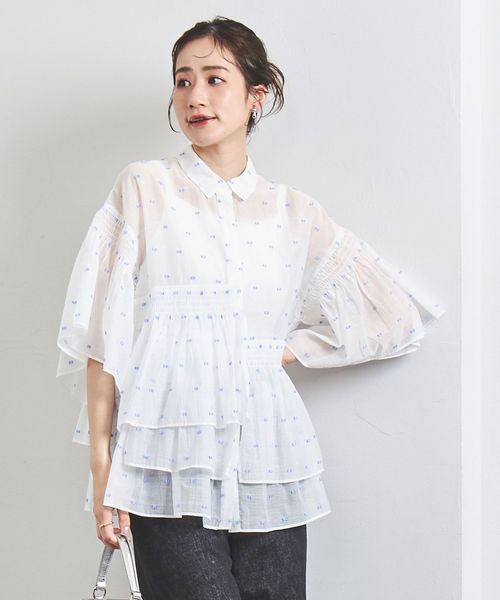 UNITED ARROWS/イレギュラー シャーリング ジャカードブラウス 6SL /シャツ / ブラウス