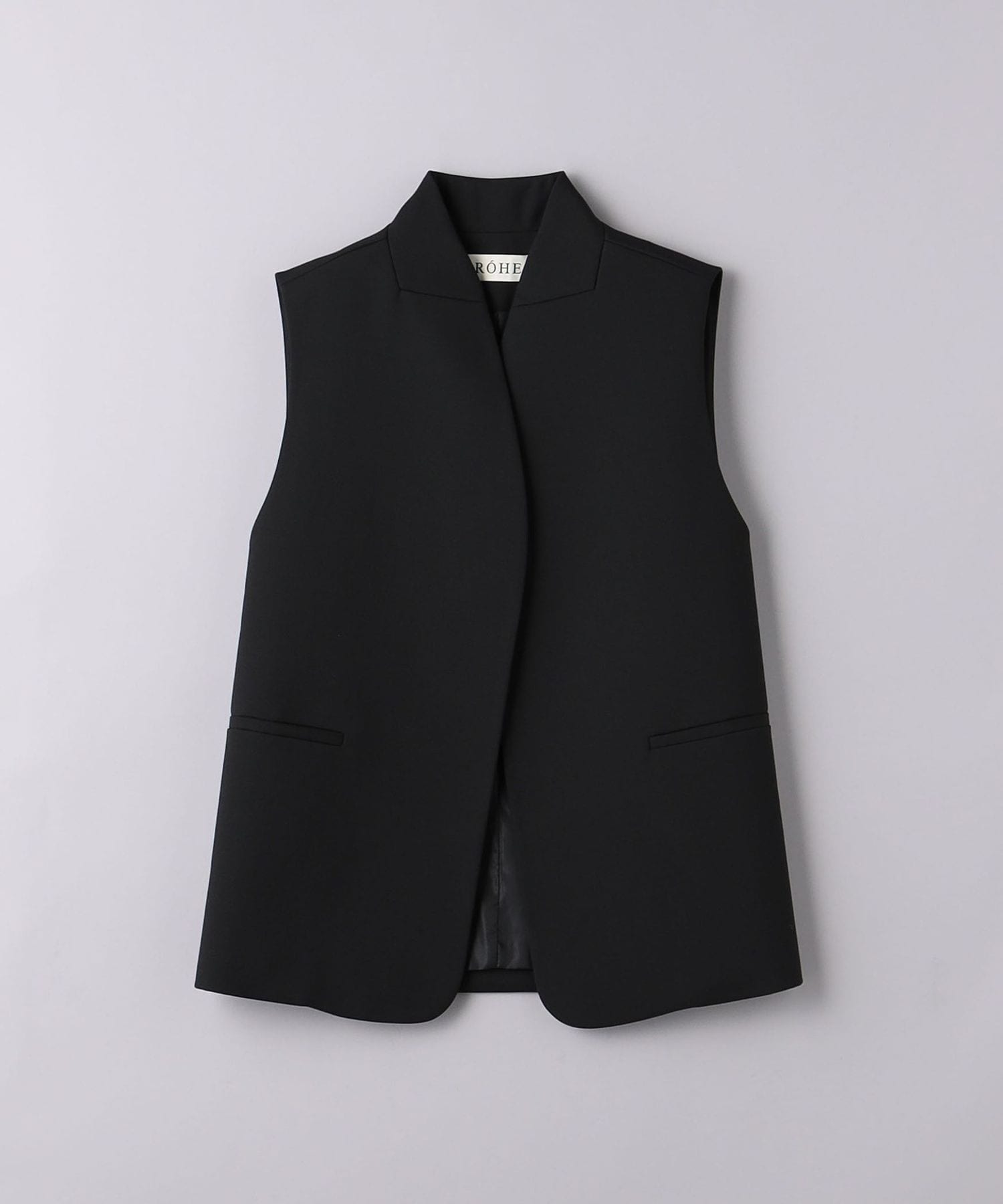 UNITED ARROWS ノースリーブベスト 黒/白 ROHE＞ノースリーブ ジャケット ベスト