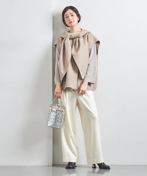 新品　UNITED ARROWS 2WAY フード ベスト　ベージュ 2WAY フード ベスト