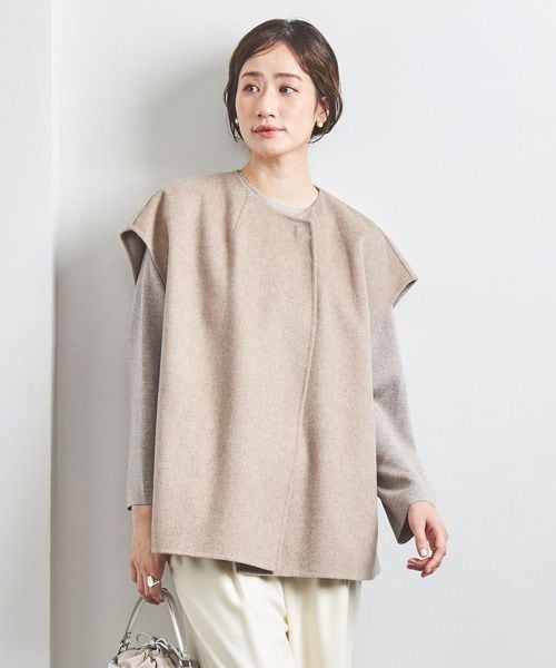 新品　UNITED ARROWS 2WAY フード ベスト　ベージュ 2WAY フード ベスト