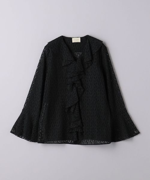 UNITED ARROWS☆ラッフルフリルレースブラウス☆花柄☆オフホワイト　白 UNITED ARROWS☆ラッフルフリルレースブラウス☆花柄☆オフ