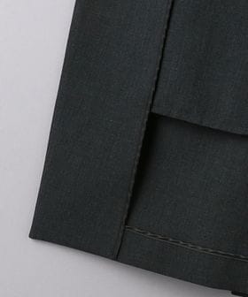 UNITED ARROWS ベルテッドロングジレ ダブルフェイスベスト ブラック ダブルクロス ベスト