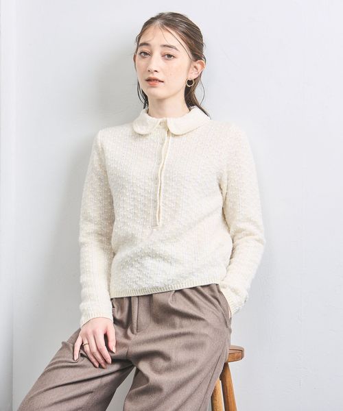 UNITED ARROWS/ドット ジャカード ポロ ニット/ニット / セーター