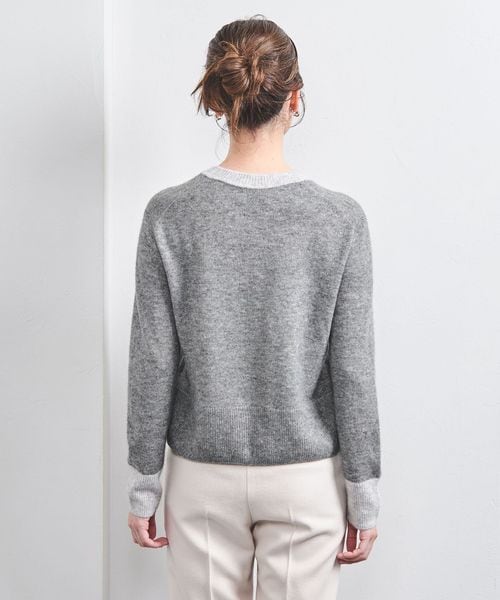 ドゥロワー　カシミヤVネックニット Drawer ドゥロワー 6513-106-0836 カシミヤ シルク 18G クルー