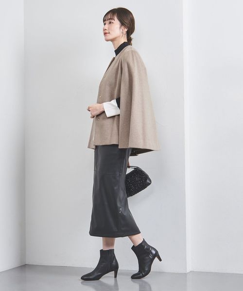 united arrows ショートケープコート ベージュ ショート ケープコート