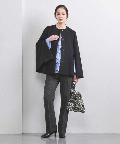 値下げ☆UNITED ARROWS ショートコート UNITED ARROWS（ユナイテッドアローズ）の「W メタル ノーカラー