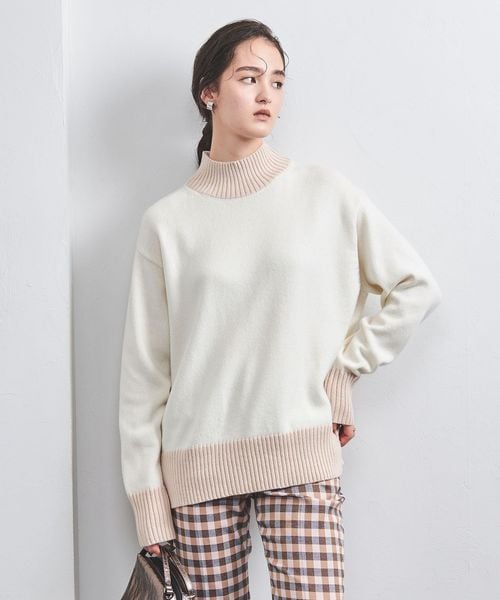 UNITED ARROWS/バイカラー ハイネック ニットプルオーバー/ニット / セーター