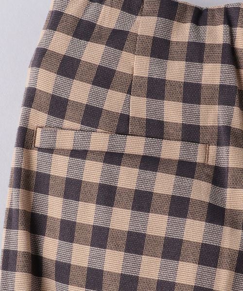 新品 25年 UNITED ARROWS シャイニー ギンガムチェックパンツ シャイニーギンガムチェック スリムパンツ