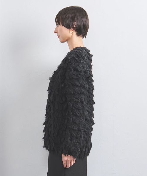 UNITED ARROWS ループフリンジオーバーニットカーディガン ループ フリンジ オーバー ニットカーディガン