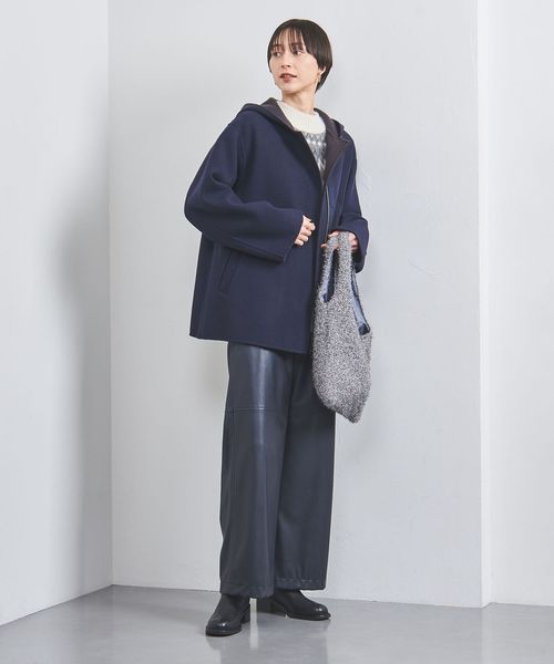 あさUNITED ARROWS メルトン　フード コート ブラウン　M 中古・古着通販】UNITED ARROWS (ユナイテッドアローズ) モッサ