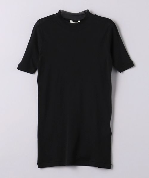 H BEAUTY＆YOUTH24SSポロシャツカットソーTシャツauralee 日本製》モザイク柄ジップアップポロシャツ(カットソー・Tシャツ
