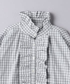 dahl'ia＞チェック フリル ショートスリーブ シャツ