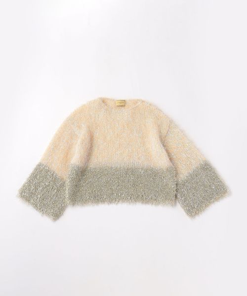 メタリック シャギー ロングスリーブ ニット