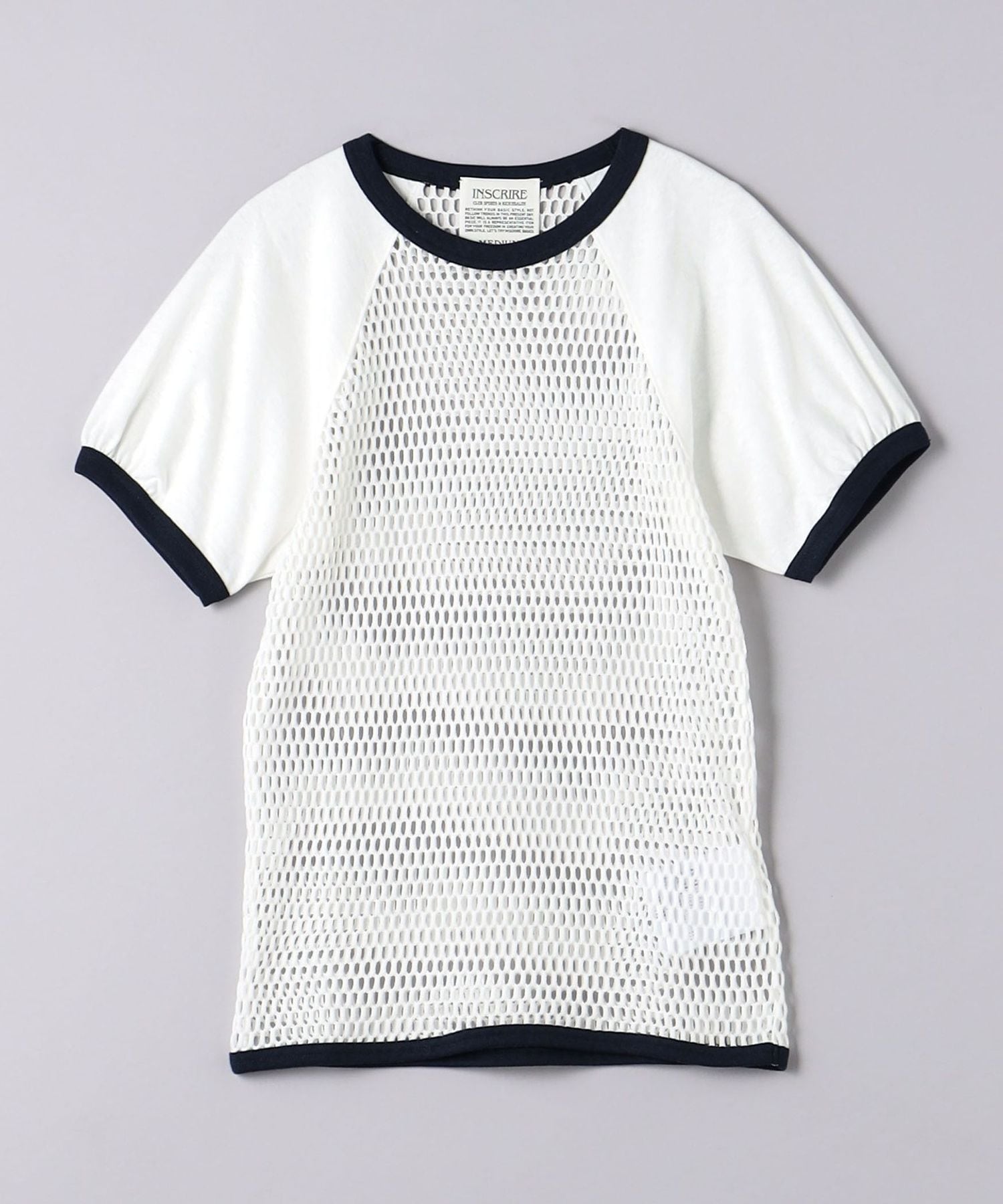 INSCRIRE＞メッシュ ラグラン Tシャツ
