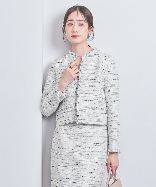 UNITED ARROWS ファンシーツイード ノーカラーベスト　ジレ UNITED ARROWS（ユナイテッドアローズ）の「ファンシーツイード