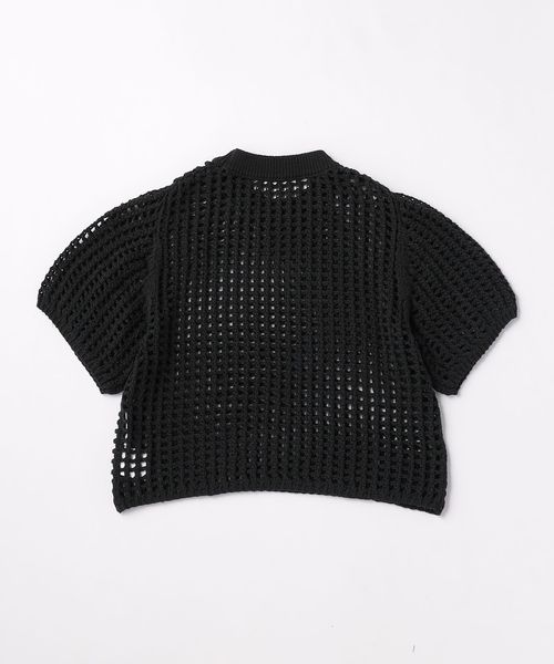 HYKE＞クロシェ ショートスリーブ ニット