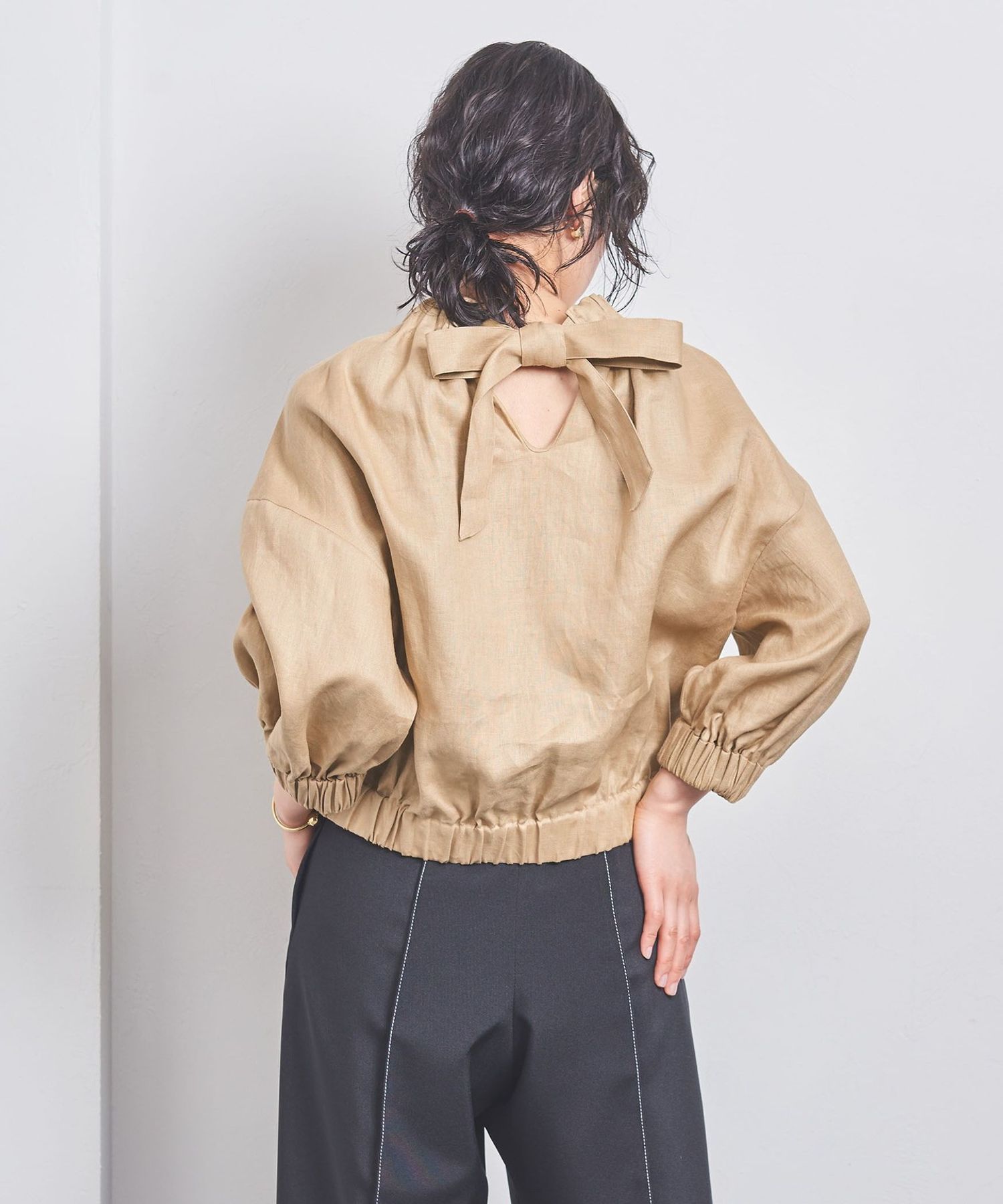 HYKE＞LIN SHIRRED ブラウス 