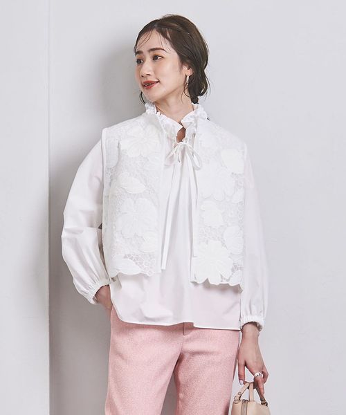 ユナイテッドアローズ⭐️レース風パッチワークジレ 送料込 パッチ