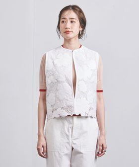 一時変更◾️ユナイテッドアローズ⭐️レース風パッチワークジレ　送料込 一時変更◾️ユナイテッドアローズ⭐️レース風パッチワークジレ